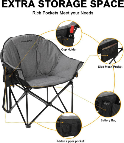 Chaise pliante chauffante pour camping en plein air