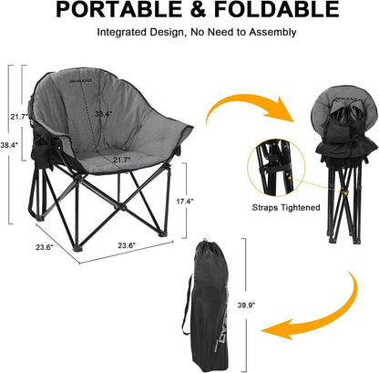 Chaise pliante chauffante pour camping en plein air